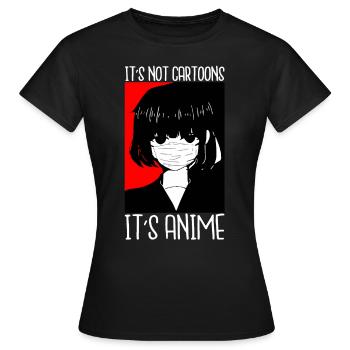 Ce n’est pas des dessins animés son anime - T-shirt Femme - noir - Devant - AI Model Female 172 dark (172cm)