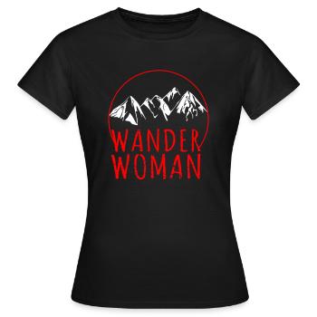 HIKING WOMAN Mountains Hiking Saying Women Gift - Women's T-Shirt - black - Front - AI Model Female 172 dark (172cm)