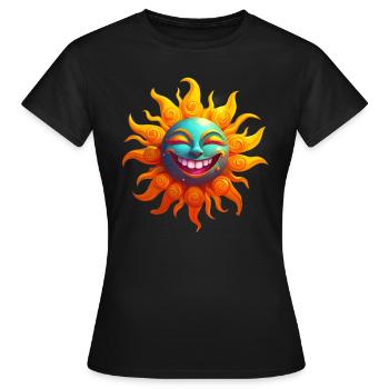 Drôle de soleil - T-shirt Femme - noir - Devant - AI Model Female 172 dark (172cm)