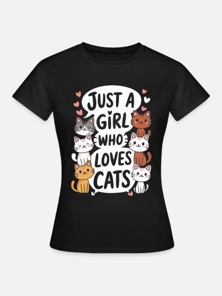 Süße Katzen Spruch für Frauen und Mädchen - Frauen T-Shirt - Schwarz