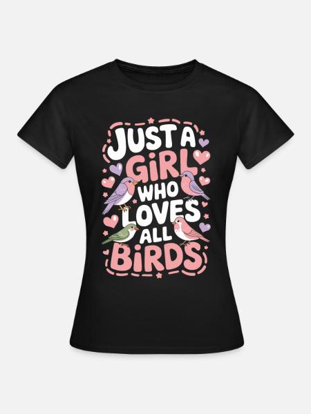 Vögel Natur Wandern Camping Mädchen Frauen - Frauen T-Shirt - Schwarz