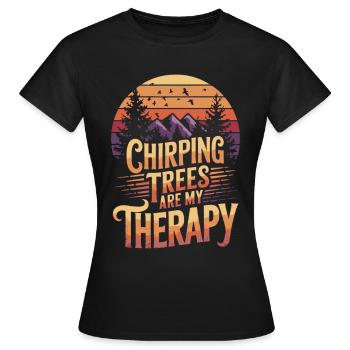 Ornithologue Ornithologue Oiseaux Randonnée Camping - T-shirt Femme - noir - Devant - AI Model Female 172 dark (172cm)