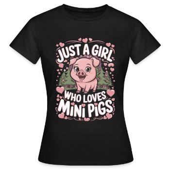 mignon petit cochon cochon fille disant - T-shirt Femme - noir - Devant - AI Model Female 172 dark (172cm)