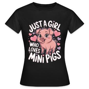mignon petit cochon cochon fille disant - T-shirt Femme - noir - Devant - AI Model Female 172 dark (172cm)