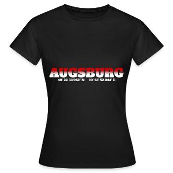 Augsburger Koordinaten Augsburg - Frauen T-Shirt - Schwarz - Vorne - AI Model Female 172 dark (172cm)
