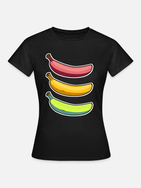 Banane banane cadeau drôle fruit coloré délicieux - T-shirt Femme - noir