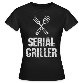 Seriengriller BBQ Grillprofi Grillbesteck - Frauen T-Shirt - Schwarz - Vorne - AI Model Female 172 dark (172cm)