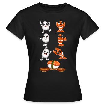 Lustige Kawaii Sushi Fusion - Frauen T-Shirt - Schwarz - Vorne - AI Model Female 172 dark (172cm)