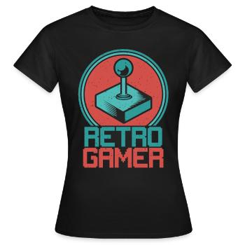 Retro Gamer Joystick - Frauen T-Shirt - Schwarz - Vorne - AI Model Female 172 dark (172cm)