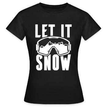 Let it Snow Winter Ski - Women's T-Shirt - black - Front - AI Model Female 172 dark (172cm)