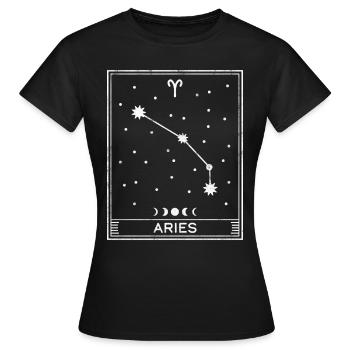 Signe astrologique du Bélier - T-shirt Femme - noir - Devant - AI Model Female 172 dark (172cm)