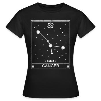 Signe astrologique du Cancer - T-shirt Femme - noir - Devant - AI Model Female 172 dark (172cm)