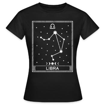 Signe astrologique de la Balance - T-shirt Femme - noir - Devant - AI Model Female 172 dark (172cm)