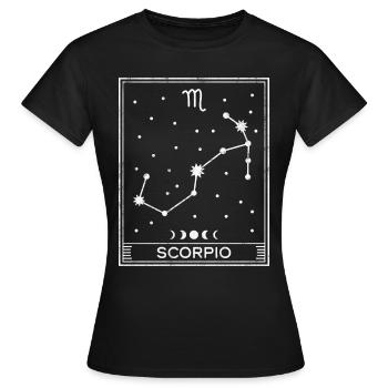 Signe astrologique du Scorpion - T-shirt Femme - noir - Devant - AI Model Female 172 dark (172cm)