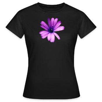 Lila Blume - Frauen T-Shirt - Schwarz - Vorne - AI Model Female 172 dark (172cm)