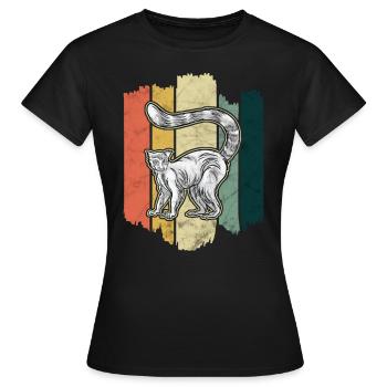 Graphique de Madagascar primate lémur catta - T-shirt Femme - noir - Devant - AI Model Female 172 dark (172cm)