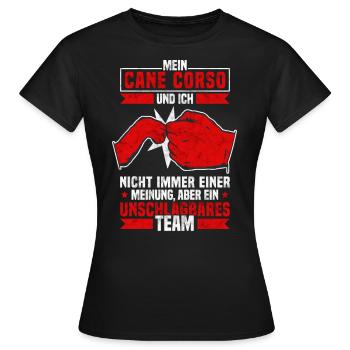 Mein Cane Corso Italiano und Ich Dogge Spruch - Frauen T-Shirt - Schwarz - Vorne - AI Model Female 172 dark (172cm)