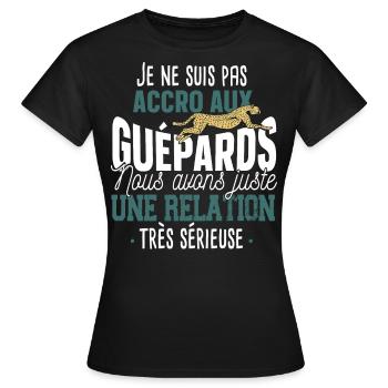 Guépard Jaguar Léopard Cadeau Animal Humour Wild - T-shirt Femme - noir - Devant - AI Model Female 172 dark (172cm)