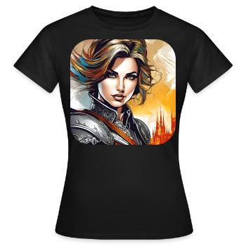 Fier guerrier - T-shirt Femme - noir - Devant - AI Model Female 172 dark (172cm)