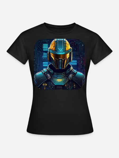 Cooles Cyberspace Motiv - Frauen T-Shirt - Schwarz