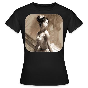 Prima Ballerina V - Frauen T-Shirt - Schwarz - Vorne - AI Model Female 172 dark (172cm)