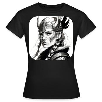 Fiers Vikings en Germania Shieldmaiden - T-shirt Femme - noir - Devant - AI Model Female 172 dark (172cm)