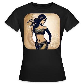 Mystical oriental belly dancer - Women's T-Shirt - black - Front - AI Model Female 172 dark (172cm)