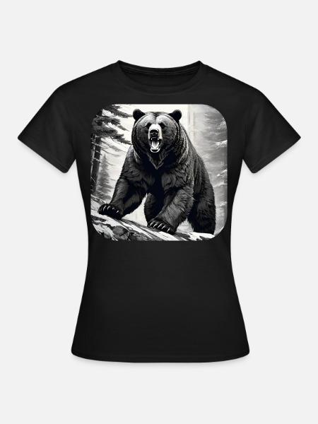 Fier ours rugissant - T-shirt Femme - noir