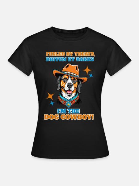 Angetrieben von Leckereien, angetrieben von Bellen, bin ich die Hundekuh - Frauen T-Shirt - Schwarz