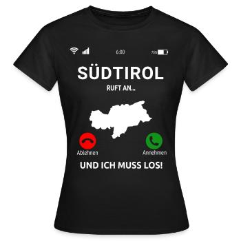 Südtirol Bozen Italien Urlaub Winter Ski Idee - Frauen T-Shirt - Schwarz - Vorne - AI Model Female 172 dark (172cm)