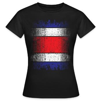 Costa Rica - Costa Rica Flagge - Frauen T-Shirt - Schwarz - Vorne - AI Model Female 172 dark (172cm)