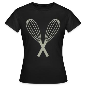 Idée cadeau fouet cuisinier - T-shirt Femme - noir - Devant - AI Model Female 172 dark (172cm)