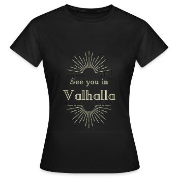 Rendez-vous à Valhalla - T-shirt Femme - noir - Devant - AI Model Female 172 dark (172cm)