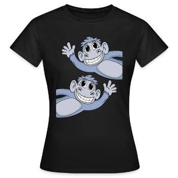 Monkey Monkeys - Women's T-Shirt - black - Front - AI Model Female 172 dark (172cm)