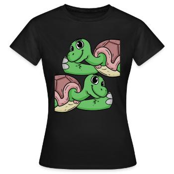 Turtle Turtles - Women's T-Shirt - black - Front - AI Model Female 172 dark (172cm)