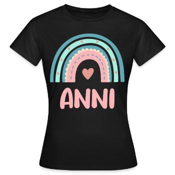 Anni Name Rainbow Baby - Women's T-Shirt - black - Front - AI Model Female 172 dark (172cm)