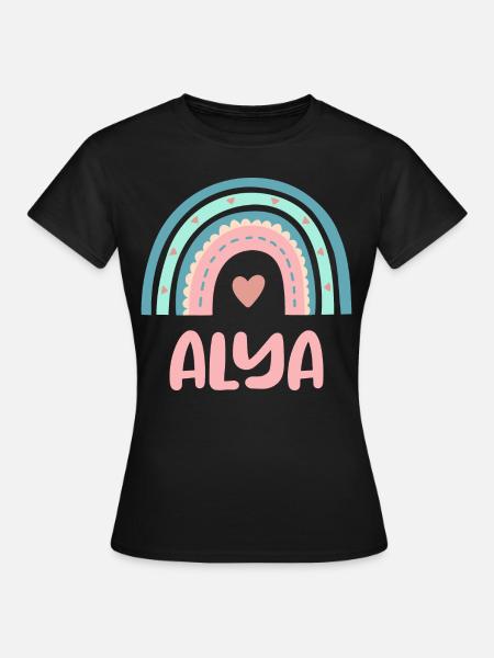 Alya Name Regenbogen Baby - Frauen T-Shirt - Schwarz