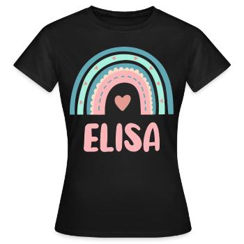 Elisa Nom Rainbow Baby - T-shirt Femme - noir - Devant - AI Model Female 172 dark (172cm)