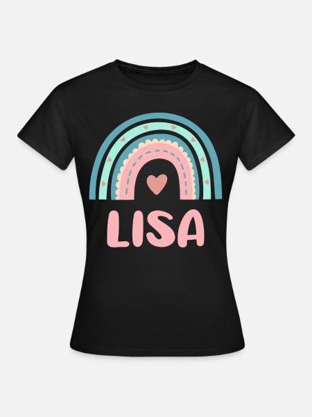 Lisa Name Regenbogen Baby - Frauen T-Shirt - Schwarz