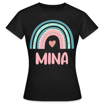 Mina Name Regenbogen Baby - Frauen T-Shirt - Schwarz - Vorne - AI Model Female 172 dark (172cm)