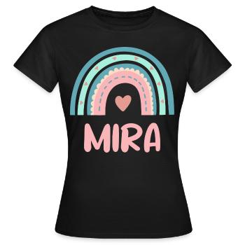 Mira Name Regenbogen Baby - Frauen T-Shirt - Schwarz - Vorne - AI Model Female 172 dark (172cm)