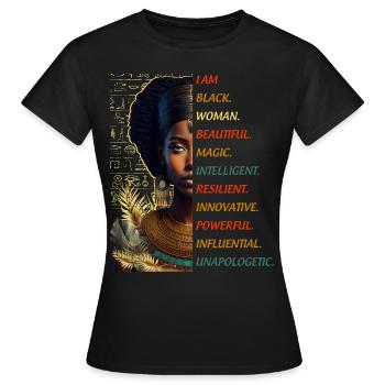 Belle Femme Noire Egypte Femme Fière Et Forte - T-shirt Femme - noir - Devant - AI Model Female 172 dark (172cm)