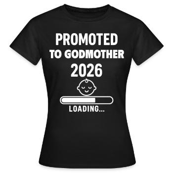 Annonce grossesse Future marraine 2026 - T-shirt Femme - noir - Devant - AI Model Female 172 dark (172cm)