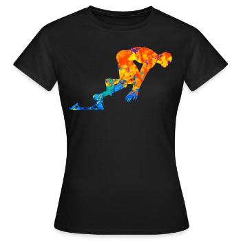 Sprint Sprinten Leichtathlet Geschenk - Frauen T-Shirt - Schwarz - Vorne - AI Model Female 172 dark (172cm)