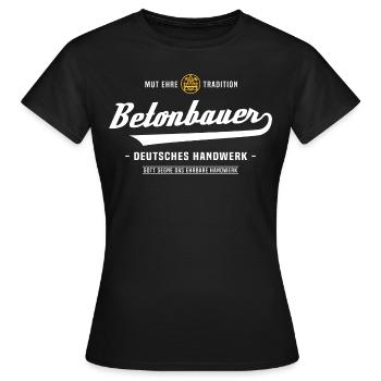 Betonbauer Stahlbetonbauer Zunft Beruf Handwerk - Frauen T-Shirt - Schwarz - Vorne - AI Model Female 172 dark (172cm)