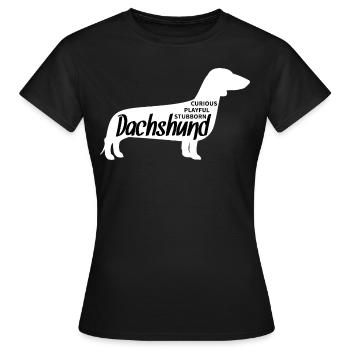 Dackel Herrchen Geschenk - Frauen T-Shirt - Schwarz - Vorne - AI Model Female 172 dark (172cm)