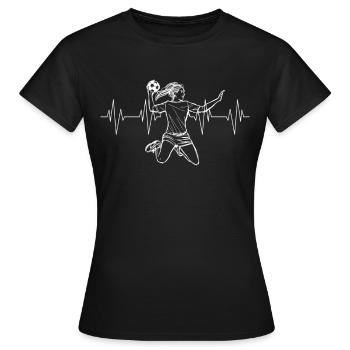 Frauenhandball Frankreich Heartbeat - Frauen T-Shirt - Schwarz - Vorne - AI Model Female 172 dark (172cm)