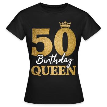 50 Birthday Queen 50 ans femmes 50 ans - T-shirt Femme - noir - Devant - AI Model Female 172 dark (172cm)