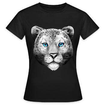 Leopard Kinder Tiere Damen Tiermotiv - Frauen T-Shirt - Schwarz - Vorne - AI Model Female 172 dark (172cm)