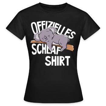 Offizielles Schlaf Shirt Koala Bär Schlafanzug - Frauen T-Shirt - Schwarz - Vorne - AI Model Female 172 dark (172cm)